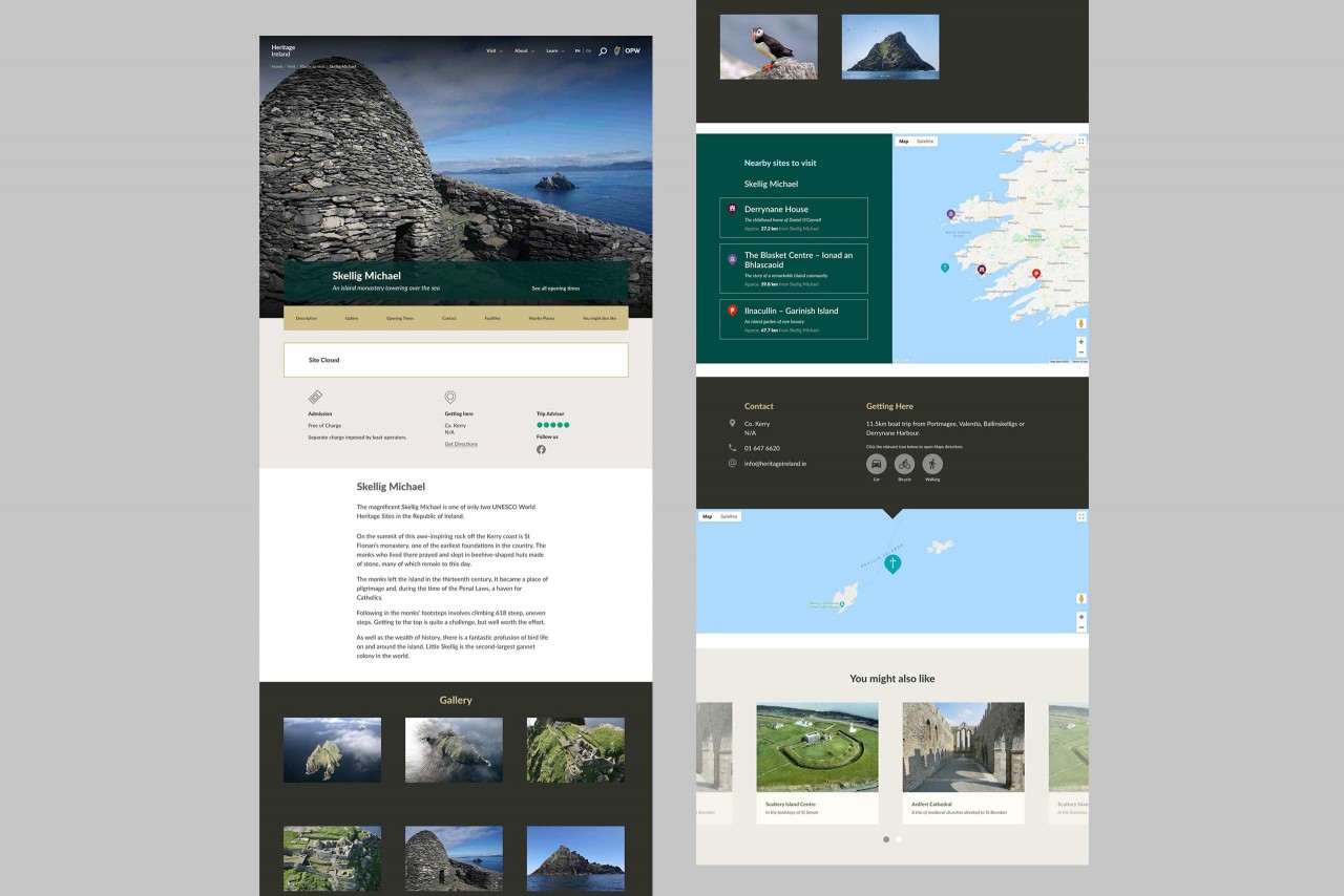 Skellig Michael page on Heritage Ireland